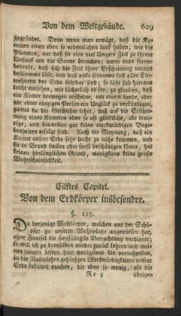 Eilftes Capitel. Von dem Erdkoerper insbesondere.