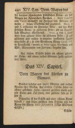 Das XIV. Capitel. Vom Wapen des Fürsten zu Monaco