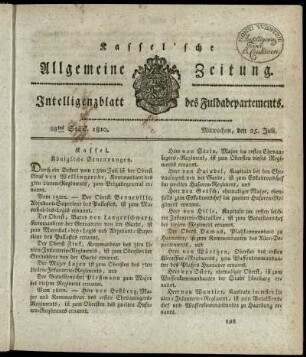 88tes Stueck, Mitwochen, den 25. Juli 1810