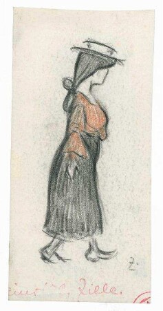 Frau mit Hut und Zopf