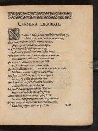 Carmina Lugubria.