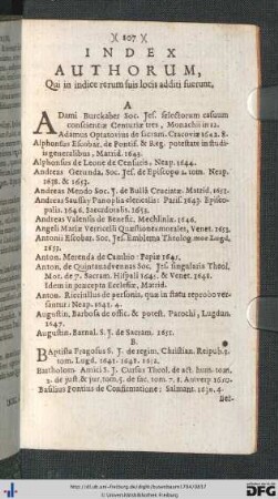 Index Authorum.