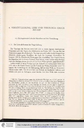 4. Vergöttlichung, Liebe und Theologia Crucis 1517-1519