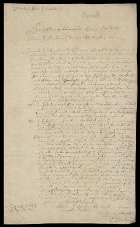 Brief von Carl Zumbe an Christoph Enoch Buchta