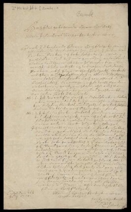 Brief von Carl Zumbe an Christoph Enoch Buchta
