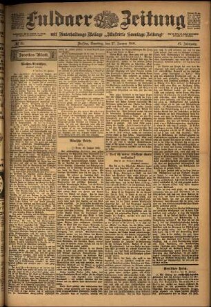 Zweite Ausgabe vom Samstag, den 27. Januar 1900.
