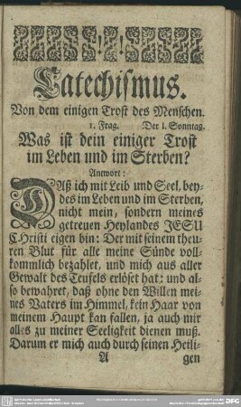 [Der erste Theil]. Von dem einigen Trost des Menschen