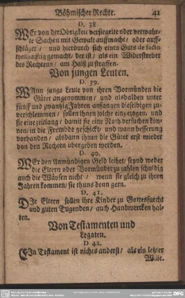 Von Testamenten und Legaten