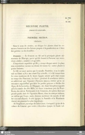 Seconde Partie. Produits Exposés