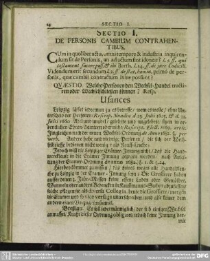 Sectio I. De Personis Cambium Contrahentibus