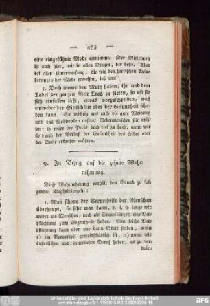 9. In Bezug auf die zehnte Wahrnehmung.
