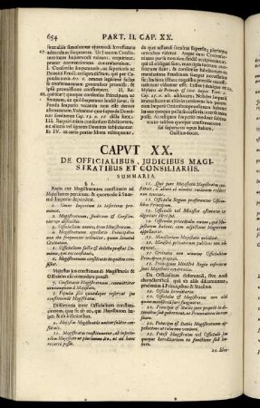 Caput XX. De Officialibus, Judicibus Magistratibus Et Consiliariis.