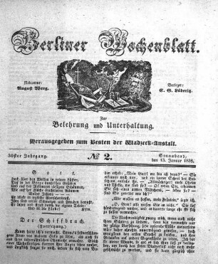 No. 2, Sonnabend, den 13. Januar 1838.