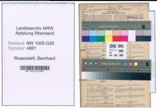 Entnazifizierung Bernhard Rosendahl , geb. 25.04.1904 (Einzelhaendler)