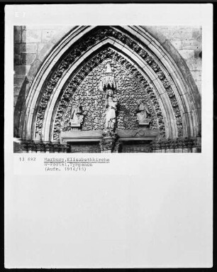 Westportal der Elisabethkirche — Die Muttergottes als Himmelskönigin