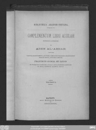 Muǧallad 2: Kitāb/at- Takmila li-kitāb aṣ-ṣila