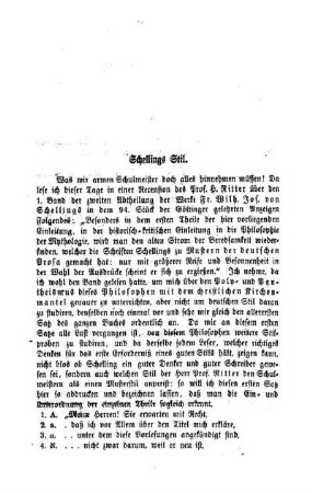 Schellings Stil