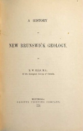 A History of New Brunswick Geology
