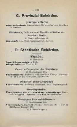 C. Provinzial-Behörden