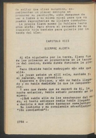 Capítulo VIII - Siempre alerta