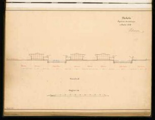 Westhafen, Berlin-Tiergarten Monatskonkurrenz Februar 1900: Querschnitt 1:500; Maßstabsleiste