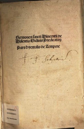 Sermones : Pars hyemalis de tempore; Pars estivalis de tempore; Pars de sanctis per totius anni circulum