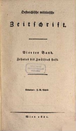 Oestreichische militärische Zeitschrift. 1821, 4
