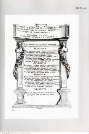 Monumenta clarorum doctrina praecipuè ..., Tafel 96: Grabmal des Ehepaares Atimetus und Homonea in Rom