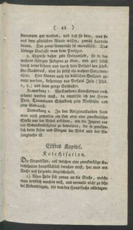 Eilftes Kapitel. Katechisation