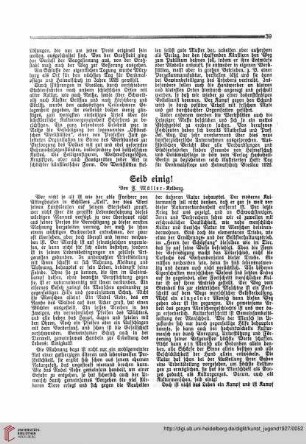 N.F. 7.1927 S. 39-43: Seid einig!