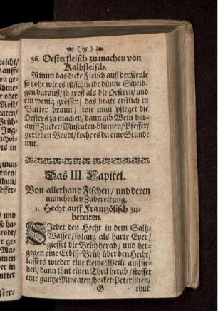 Das III. Capitel. Von allerhand Fischen/ und deren mancherley Zubereitung
