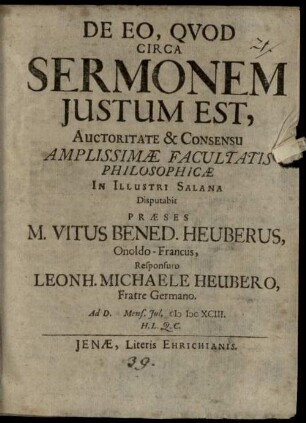 De eo, qvod circa sermonem justum est