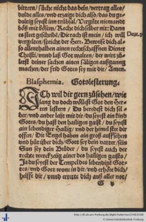 Blasphemia. Gotslesterung.