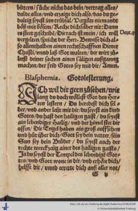 Blasphemia. Gotslesterung.