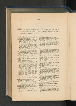 5. Index to Papers and Authors in Vols. I. to XXIV. of the Proceedings of the Institute.