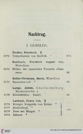 I: Gemälde (Nr. 2172-2181)