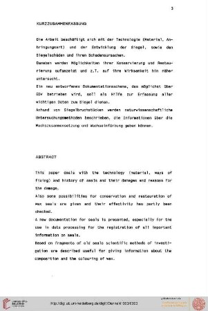 Kurzzusammenfassung/Abstract