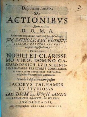 Disputatio Iuridica De Actionibus