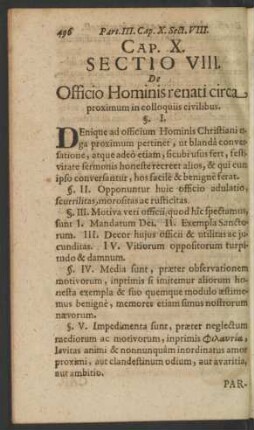 [...] Sectio VIII. De Officio Hominis renati circa proximum in colloquiis civilibus.