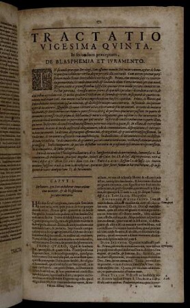 Tractatio Vigesima Quinta. In secundam præceptum, De Blasphemia Et Iuramento.