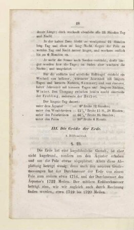 III. Die Größe der Erde