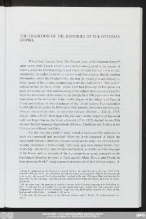 The Tradition Of The Histories Of The Ottoman Empire