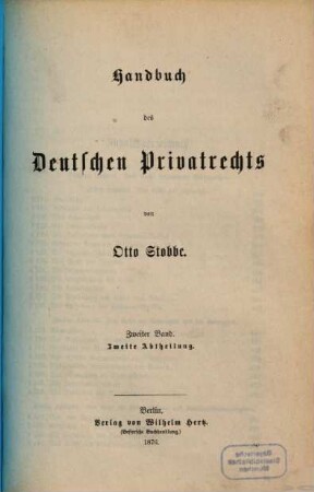 Handbuch des deutschen Privatrechts. 2,2