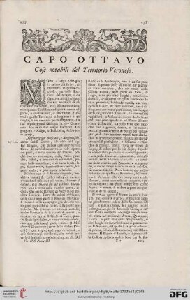 Capo ottavo: Cose notabili del Territorio Veronese