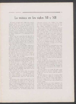La música en los siglos XII y XIII