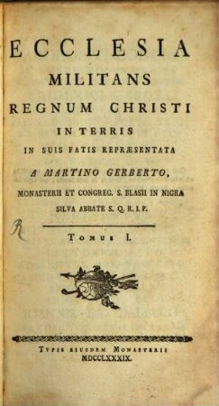 Ecclesia militans regnum Christi in terris, 1
