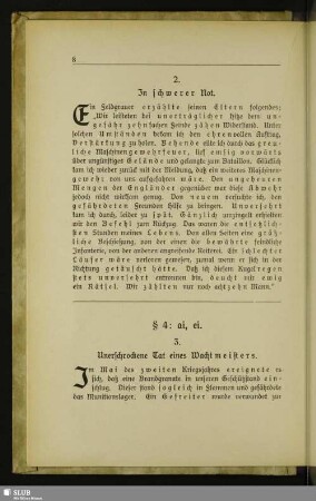 3. Unerschrockene Tat eines Wachtmeisters