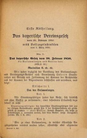 Die in Bayern giltige Vereins- und Preßgesetzgebung nebst dem Reichsgesetz vom 21. Oktober 1878 gegen die gemeingefährlichen Bestrebungen der Sozialdemokratie : Mit sämmtlichen Vollzugserlassen und mit Anmerkungen herausgegeben von einem bayerischen Verwaltungsbeamten