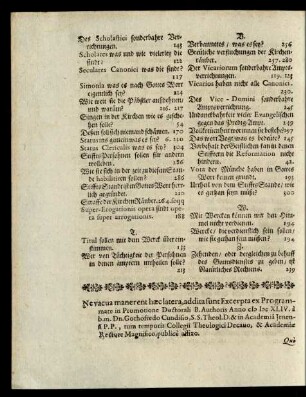 [Ne vacua manerent haec latera, addita sunt Excerpta ex Programmate in Promotione Doctorali ...]