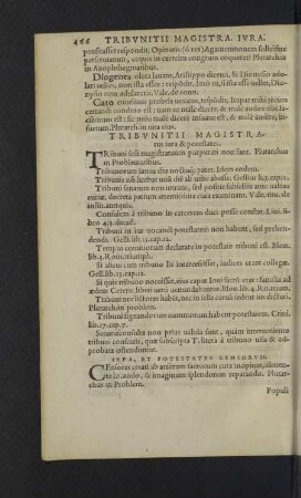Tribunicii magistratus iura & potestates.